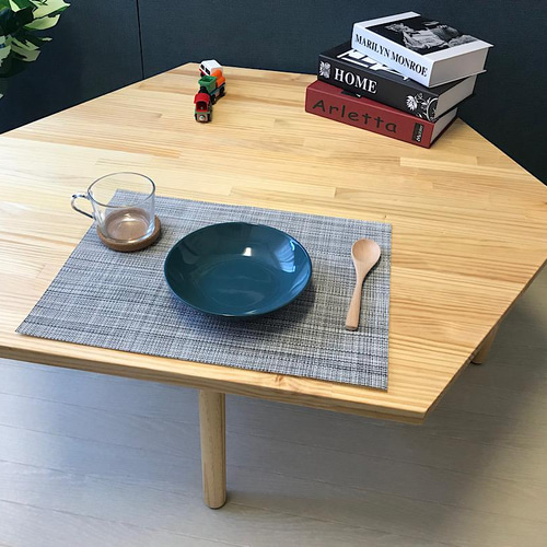 送料無料】 ローテーブル 6角 90cm パイン ナチュラル ねじ込み脚 ロー  