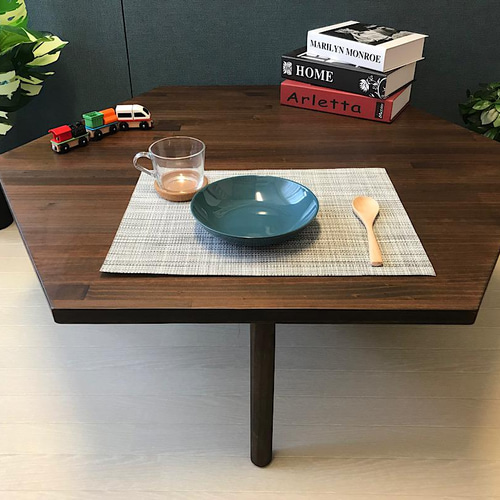 送料無料】 ローテーブル 6角 90cm パイン こげ茶 ねじ込み脚 ロー 