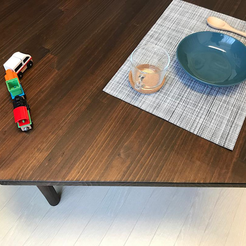 送料無料】 ローテーブル 6角 90cm パイン こげ茶 ねじ込み脚 ロー 