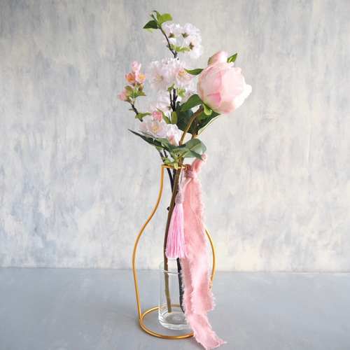 桜の木、咲きかけピオニー】｜アーティフィシャルフラワー 花瓶