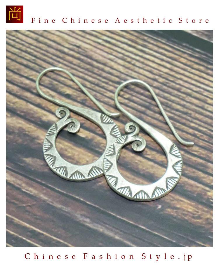 銀純度99％以上のピュアシルバージュエリーアート職人手作りのピアス＃106