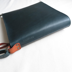 受注生産　Italian leather shoulder bag「streamline」BLUE 5枚目の画像