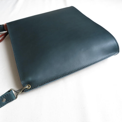 受注生産　Italian leather shoulder bag「streamline」BLUE 6枚目の画像