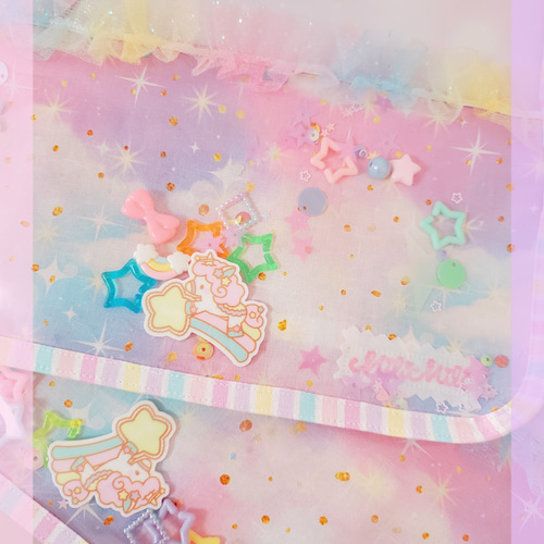 ランドセル肩カバー　ユニコーン　ねこ　ゆめかわ　女子 ランドセル肩カバー ユニコーン ねこ ゆめかわ 女子