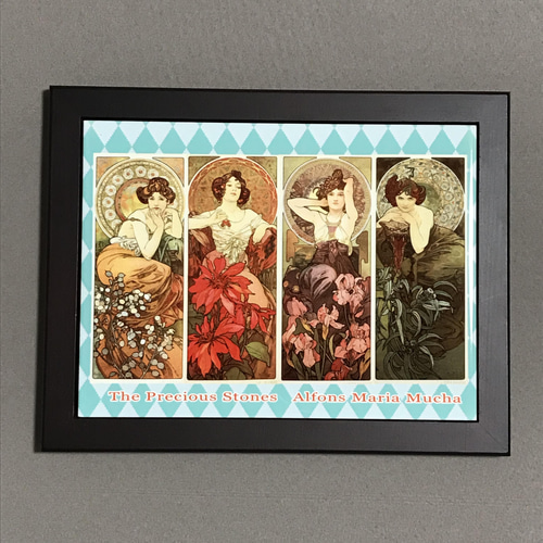 MUCHA ミュシャ 「四芸術」 カメオ 宝飾ペンダント　天然石付き　く39 MUCHA ミュシャ カメオ ペンダントトップ 銀 925 天然石 4点
