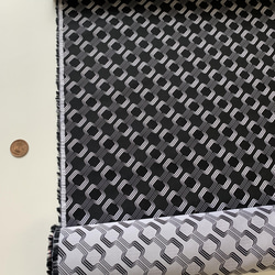 ジャガード織物　手芸生地　ミッドセンチュリーBOX　ブラックホワイト 5枚目の画像