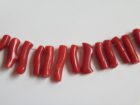天然色　紅珊瑚(レッドコーラル)　ルーズスティック***(14kgf) ネックレス(40㎝・50㎝) 5枚目の画像