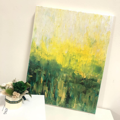 アートデコレーション | 抽象絵画: 勇気は緑 絵画 金色畫境之光