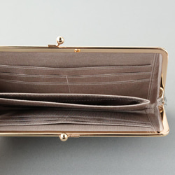 送料無料 Filness ペール エナメル クロコ がま口 長財布 軽量 国産 牛革 ピンクゴールド サクラ 桜色 10枚目の画像