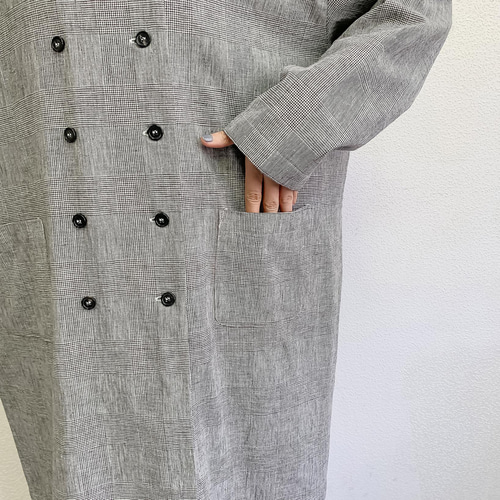 新品 AMERI VINTAGE STUDIOUS別注グレンチェックダブルコート