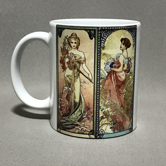 ミュシャ  四季（1900）マグカップ 3枚目の画像