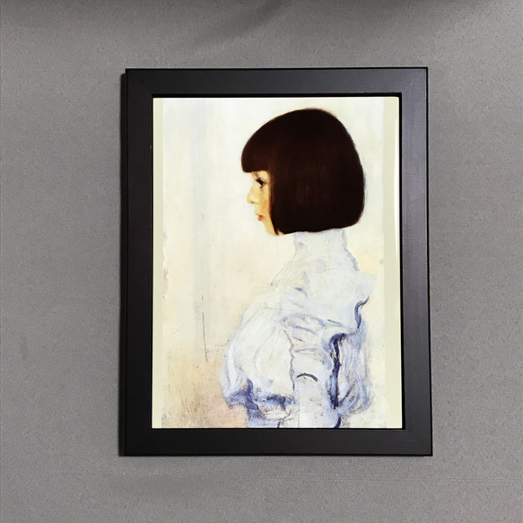 クリムト ヘレーネ・クリムトの肖像 フォトタイル木製フレーム付き 1枚目の画像
