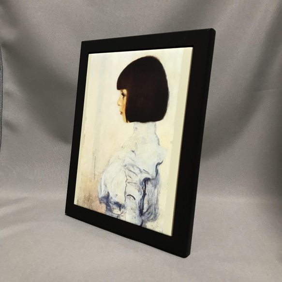 クリムト ヘレーネ・クリムトの肖像 フォトタイル木製フレーム付き 2枚目の画像