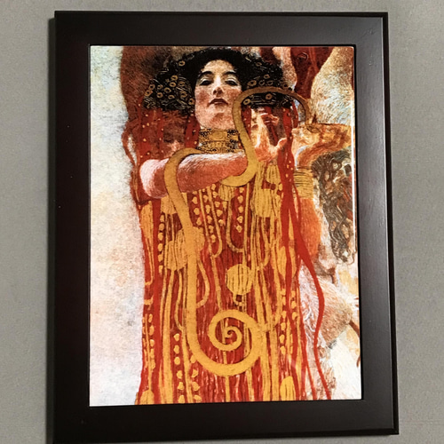 クリムト ウィーン大学天井画「医学」フォトタイル木製フレーム付き