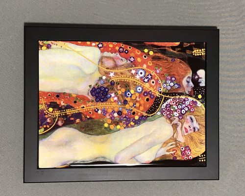 クリムト 水蛇Ⅱ（部分）フォトタイル木製フレーム付き 絵画 chaya