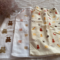 首ゴムタイプ）おりこうエプロン タオルエプロン お花 お食事エプロン