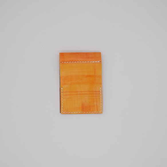 革のメモ帳カバー【オレンジ】A7 本革・レザー　無印専用 3枚目の画像
