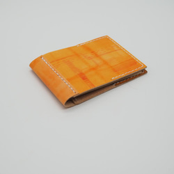 革のメモ帳カバー【オレンジ】A7 本革・レザー　無印専用 1枚目の画像