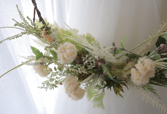 枯れないドライフラワー風リースブーケ　LLサイズ　ウエディングブーケ　結婚式　アーティフィシャルフラワー　高級造花 11枚目の画像