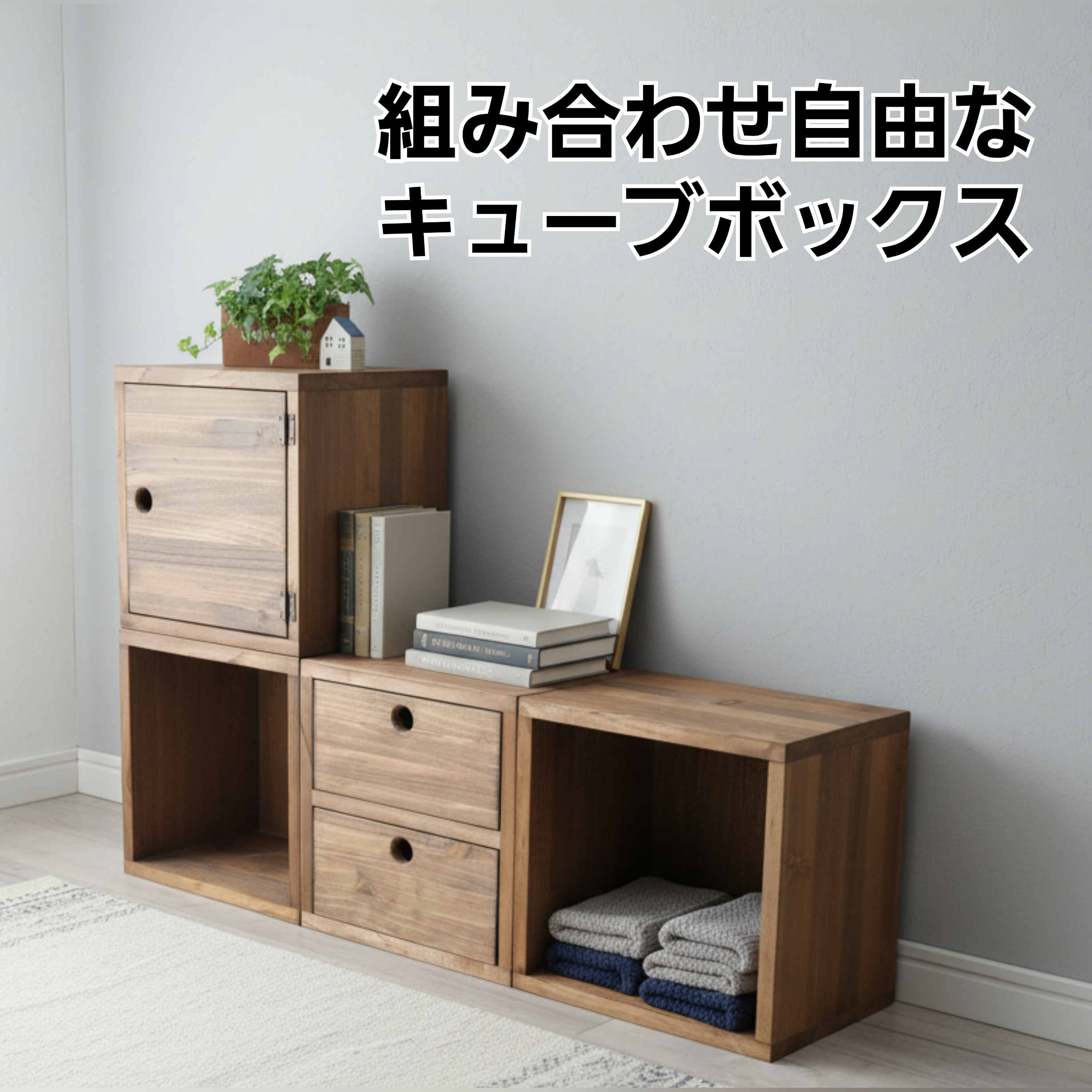 配置自由なキューブボックス 4点セット