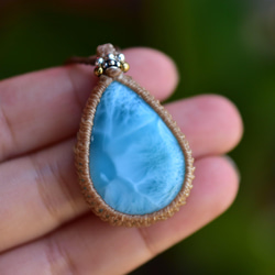 中粒 ★ 高品質 ★ Larimar Macrame 吊墜 209 第15張的照片