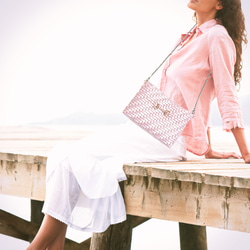 織りクロスボディバッグ〜ピンクはロマンチックな色で、バッグを持ってロマンチックな生活を送っています 5枚目の画像
