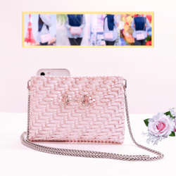 織りクロスボディバッグ〜ピンクはロマンチックな色で、バッグを持ってロマンチックな生活を送っています 8枚目の画像