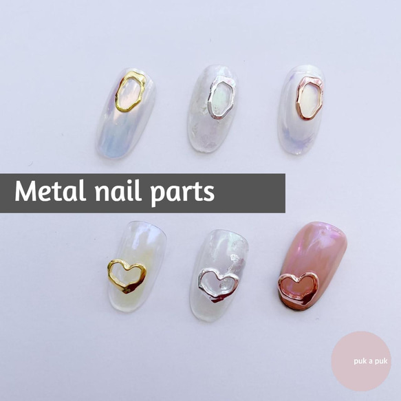 メタルネイルパーツ　ハート/シルバー　Metal Nail Parts 2枚目の画像