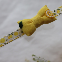爽やかレモン刺繍の首輪　猫さん犬さん 6枚目の画像