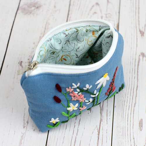 ☆デニム花柄刺繍サマンサベカポーチ☆ サマンサベガ SAMANTHAVEGA ハート型デニムショルダーバッグ