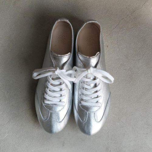 フルハンドメイドのレディースレザースニーカー[ LOCOS ] シルバー