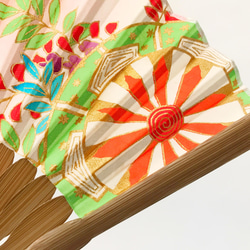 【受注制作】着物扇子　アンティークの絹の着物使用　日本の京都の職人が手仕事で制作　オンリーワン　プレゼントに最適 #44 6枚目の画像