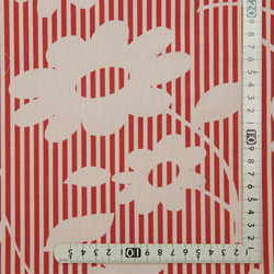 国産コットン　　ケイファブリック　お花×ストライプ　J84 3枚目の画像