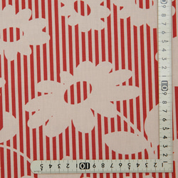 国産コットン　　ケイファブリック　お花×ストライプ　J84 4枚目の画像