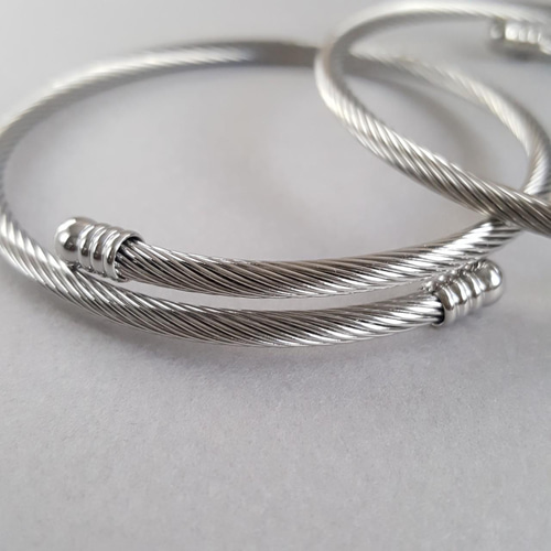 DEAL DESIGN ステンレスワイヤーバングル ディールデザイン DEAL DESIGN シルバー バングル フレア スネーク
