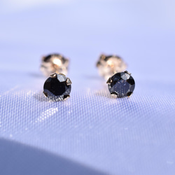 【K10】ブラックダイヤモンドのピアス 6枚目の画像