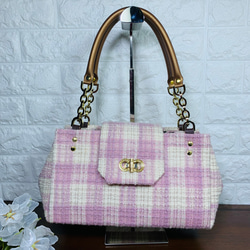 ハンドメイド ミロス miros ツィード ハンドバッグ ハンドバッグ