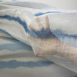 水色のギャザーカーテン＆暖簾 11枚目の画像