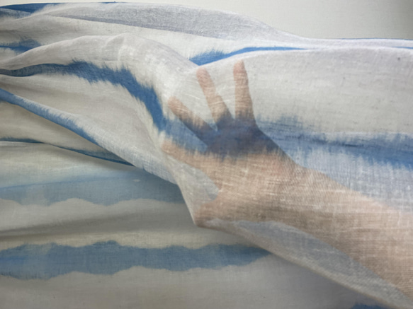 水色のギャザーカーテン＆暖簾 11枚目の画像