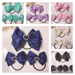 ハンドメイド リボン 1個 オーガンジー ビッグ たらりん 大きい ドット