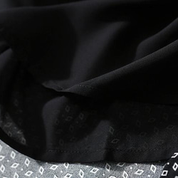 春夏幾何学ドット柄ワンピース ベルト付き 七分袖プリントワンピース 5枚目の画像