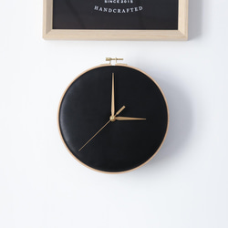 【切線派】シンプル 革壁掛け時計　プレゼントラッピング 6枚目の画像