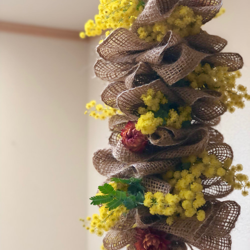 フラワーモビール(ミモザ) / ドライフラワー　ガーランド　モビール　ミモザ フラワーモビール(ミモザ) / ドライフラワー ガーランド モビール