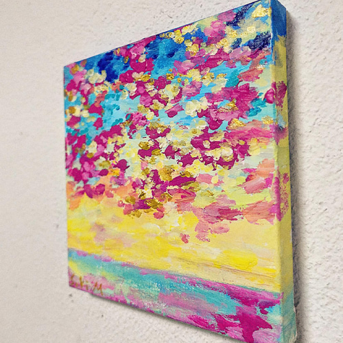 受注制作 虹色の空と海の絵 絵画 むらいさき 通販 13559591