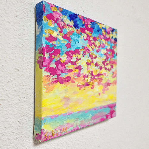 受注制作 虹色の空と海の絵 絵画 むらいさき 通販 13559591