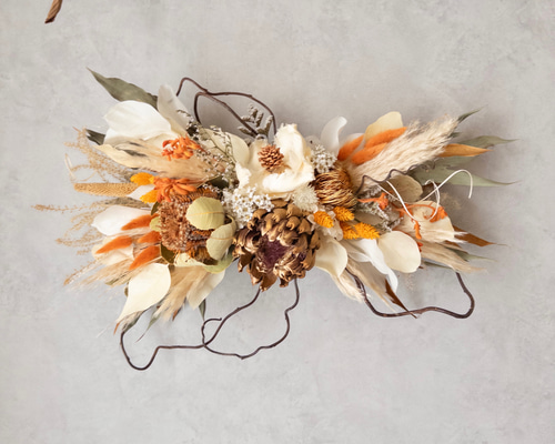 壁掛けスワッグ  フラワーアレンジメント2点 3309577df2a76b5245387570bdc3f8