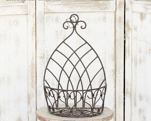 ガーデニング雑貨 アンティーク調 アイアンハンギングバスケット