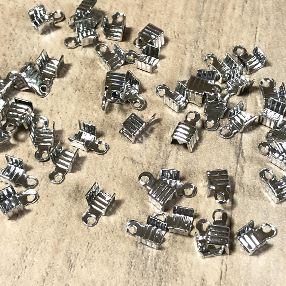 留め具 金具 シルバー 4mm×6.5mm 60個セット 2枚目の画像