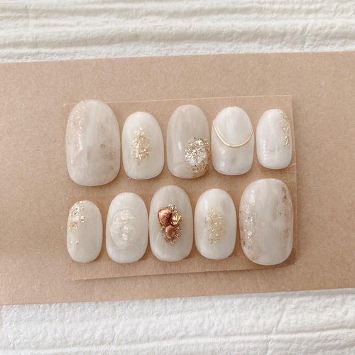 現品 サイズ変更不可 ネイルチップ ニュアンスネイル 成人式 卒業式 前  