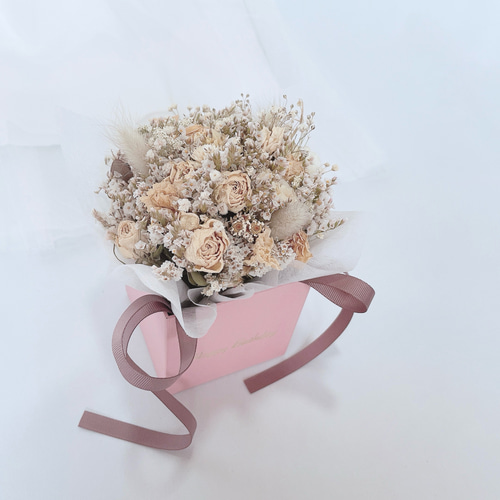 ピンク系ねこちゃんドライフラワーボックス ピンク系ねこちゃんドライフラワーボックス